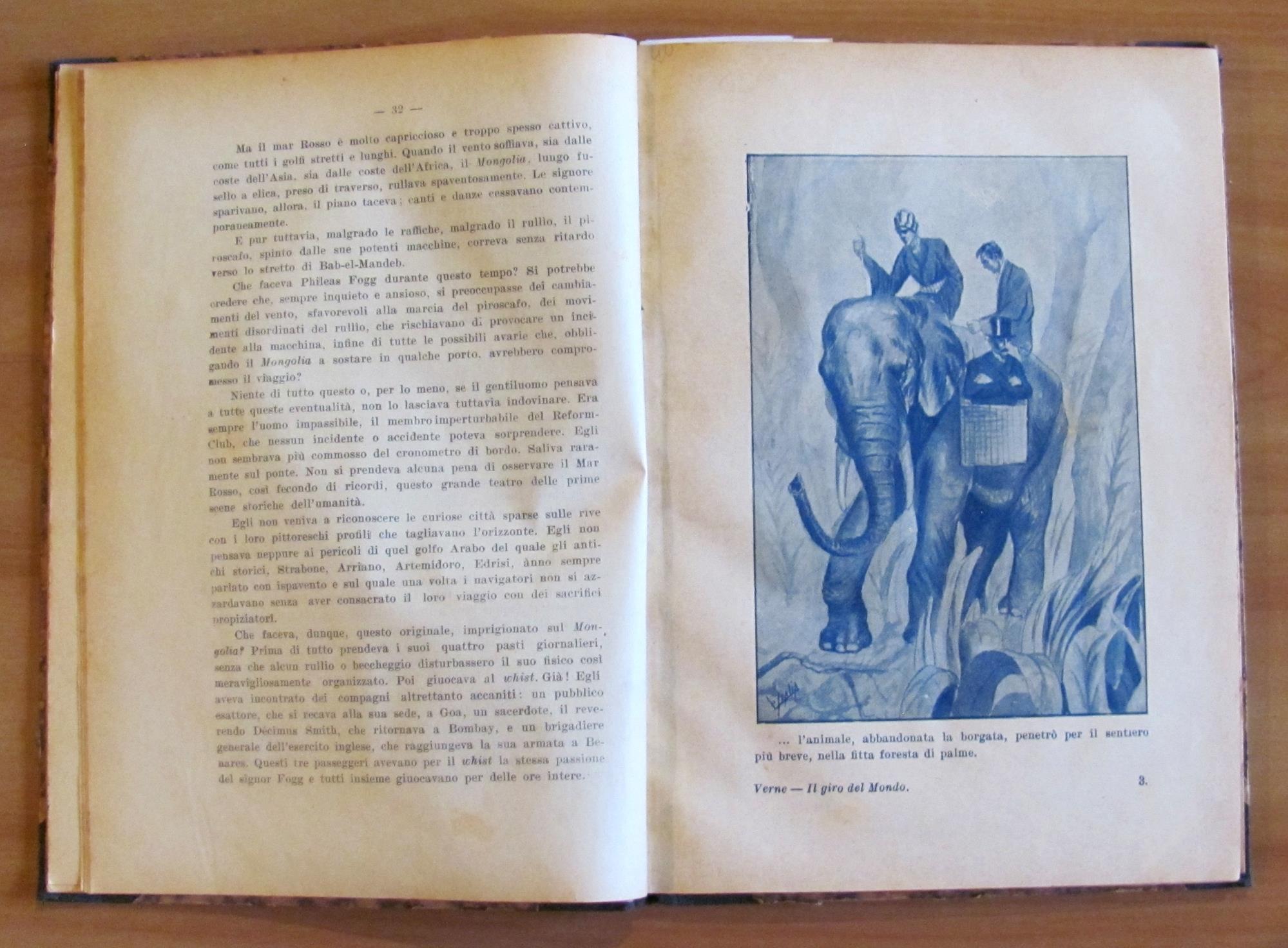 IL GIRO DEL MONDO IN 80 GIORNI, I ed. primi '900 - ill. SCALIA