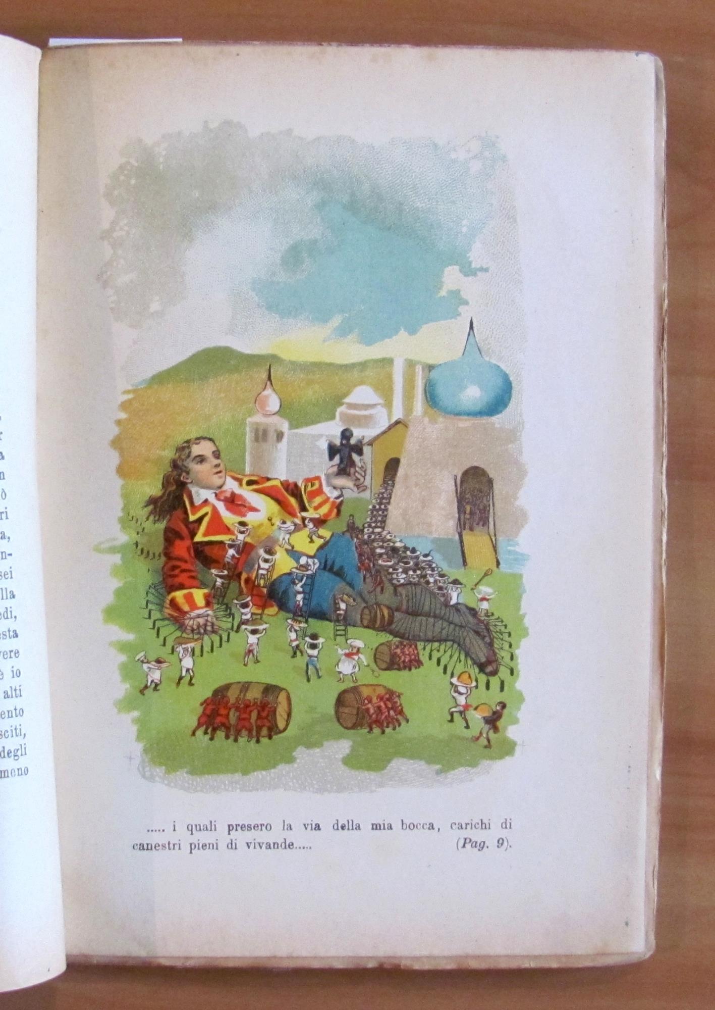 LA STORIA DEI VIAGGI DI GULLIVER, 1890 con Cromolitografie - RARO