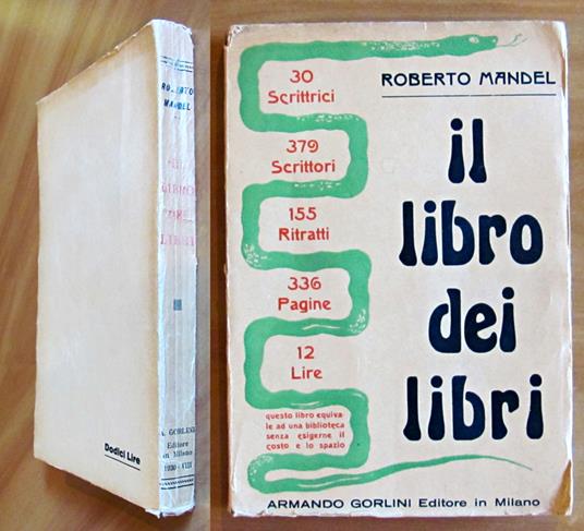 IL LIBRO DEI LIBRI, I ed. 1930 con Foto - Roberto Mandel - copertina