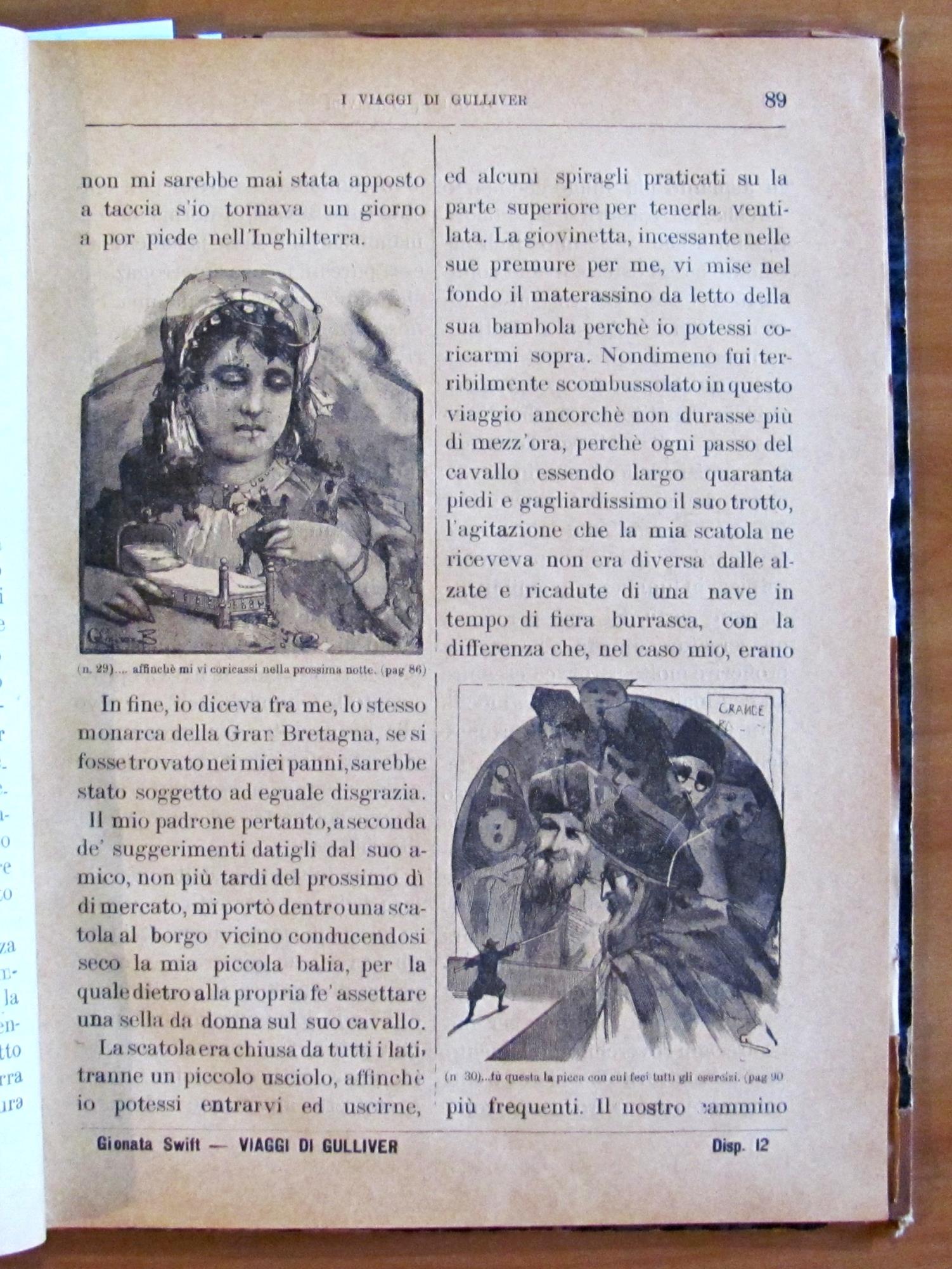 VIAGGI DI GULLIVER - Collana Biblioteca Fantastica Illustrata - ill. DE' BINI