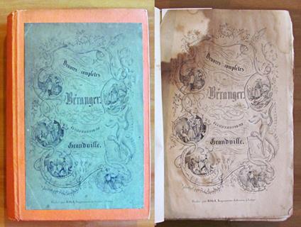 OEUVRES COMPLETES DE BERANGER, 1844 - illustrations de GRANDVILLE - copertina