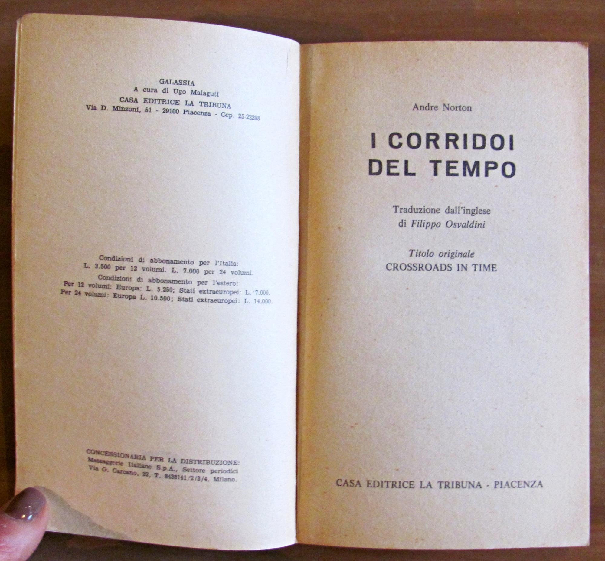 I CORRIDOI DEL TEMPO - Coll. Galassia N.110