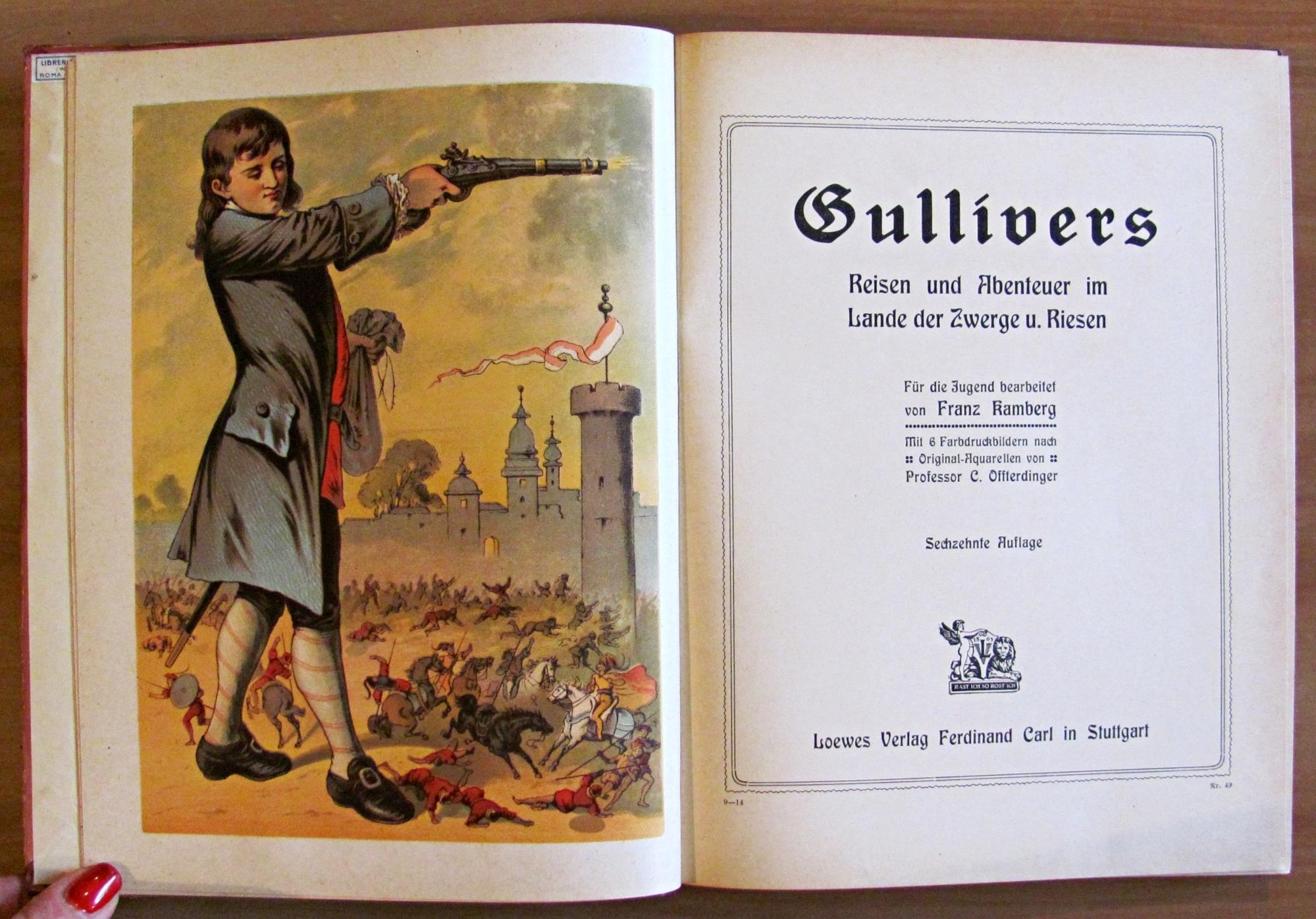 GULLIVERS Reisen und Abenteuer im Lande der Zwerge u. Riesen, 1914 ca. ill. OFFTERDINGER