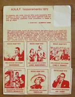 Tesseramento ANAF 1972 con 6 Bollini sconto Socio ANAF - Mandrake, Rip Kirby ecc