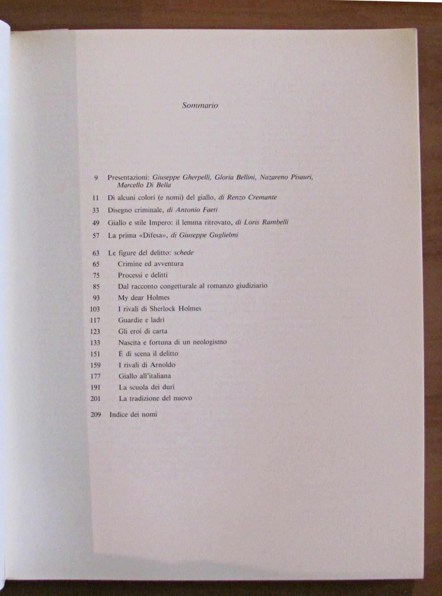 LE FIGURE DEL DELITTO - Il libro poliziesco in Italia dalle origini a oggi, I ed. 1989