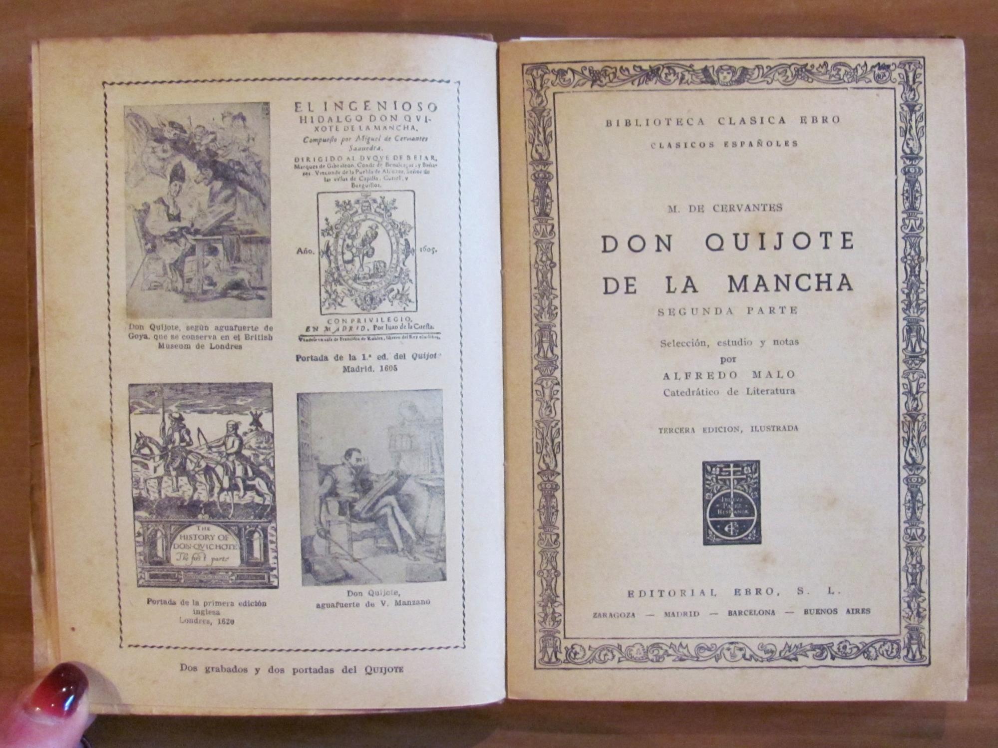DON QUIJOTE DE LA MANCHA - Biblioteca Clasica Ebro, 1951
