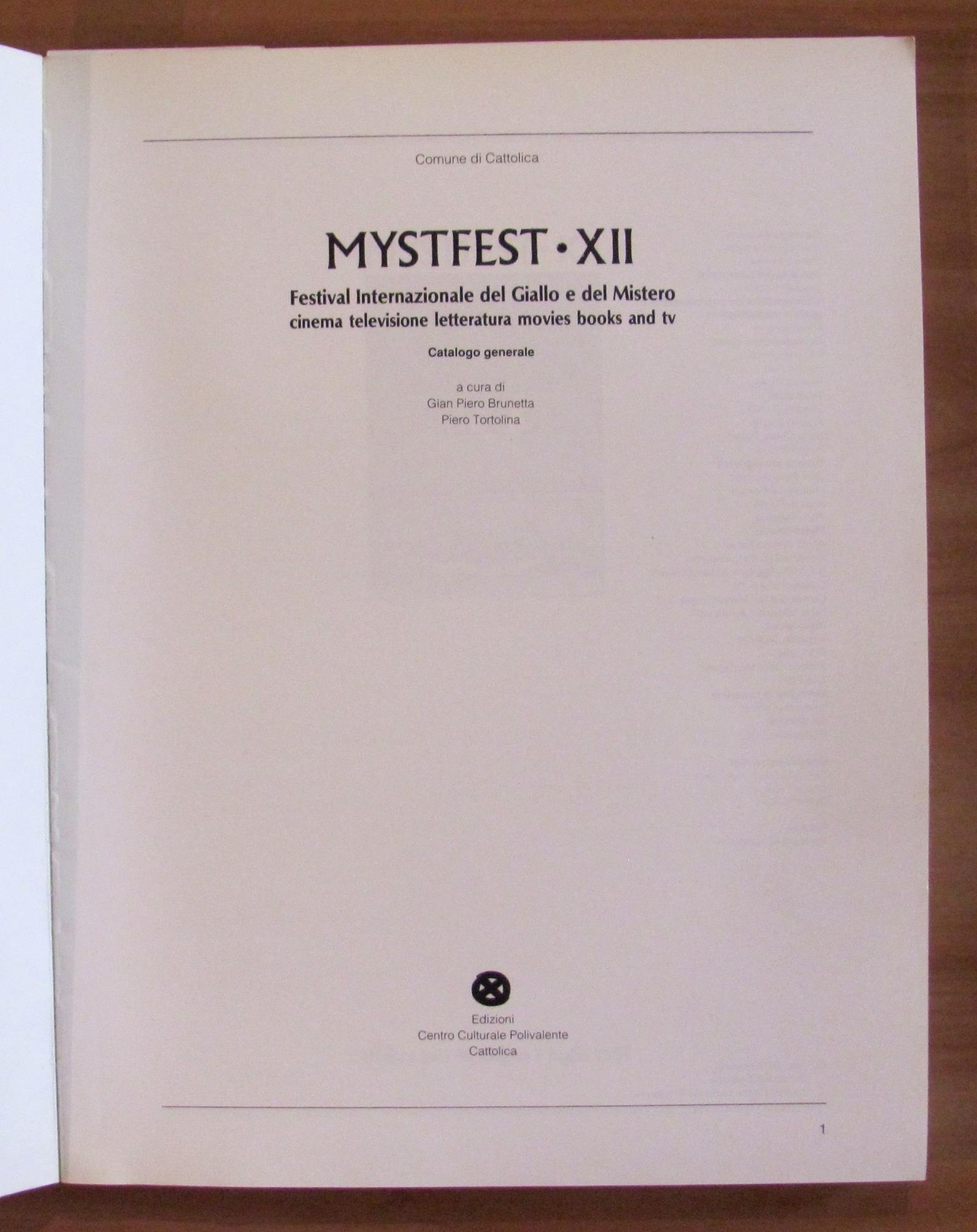 MYSTFEST XII - Festival Internazionale del Giallo e del Mistero, 1991