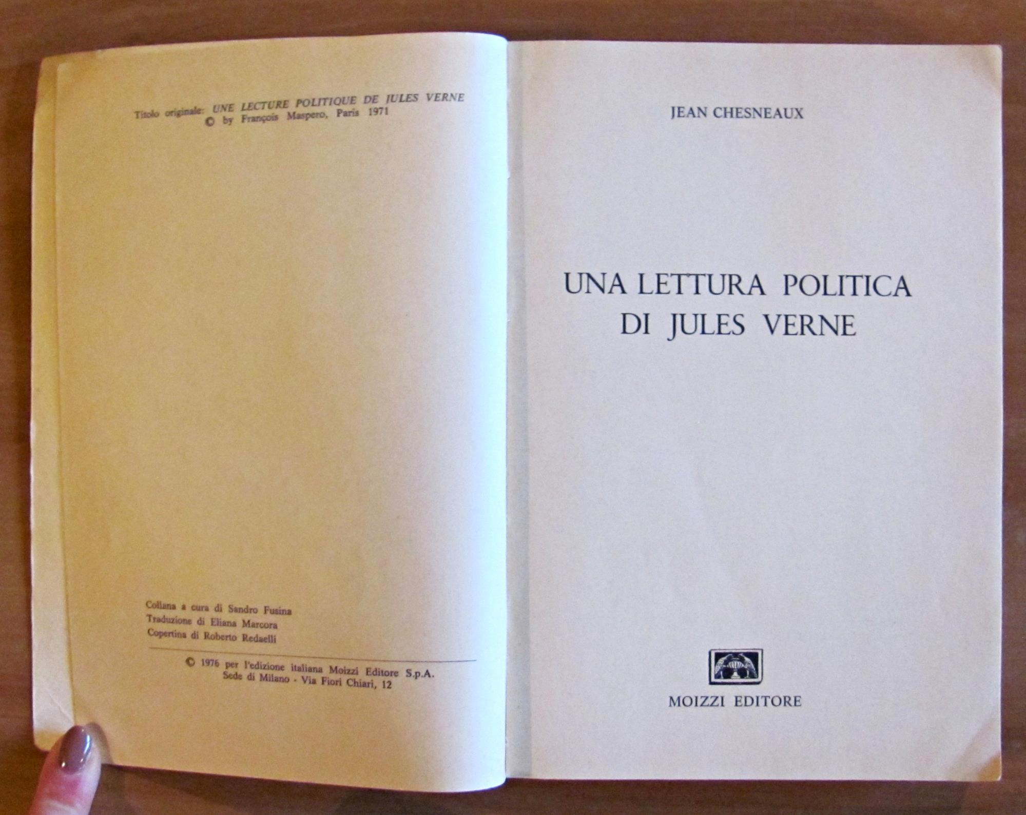 UNA LETTURA POLITICA DI JULES VERNE - Collana Confini, 1976 - con Cedola Editoriale