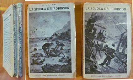LA SCUOLA DEI ROBINSON, 1898 in 2 Volumi - Completo - Jules Verne - copertina
