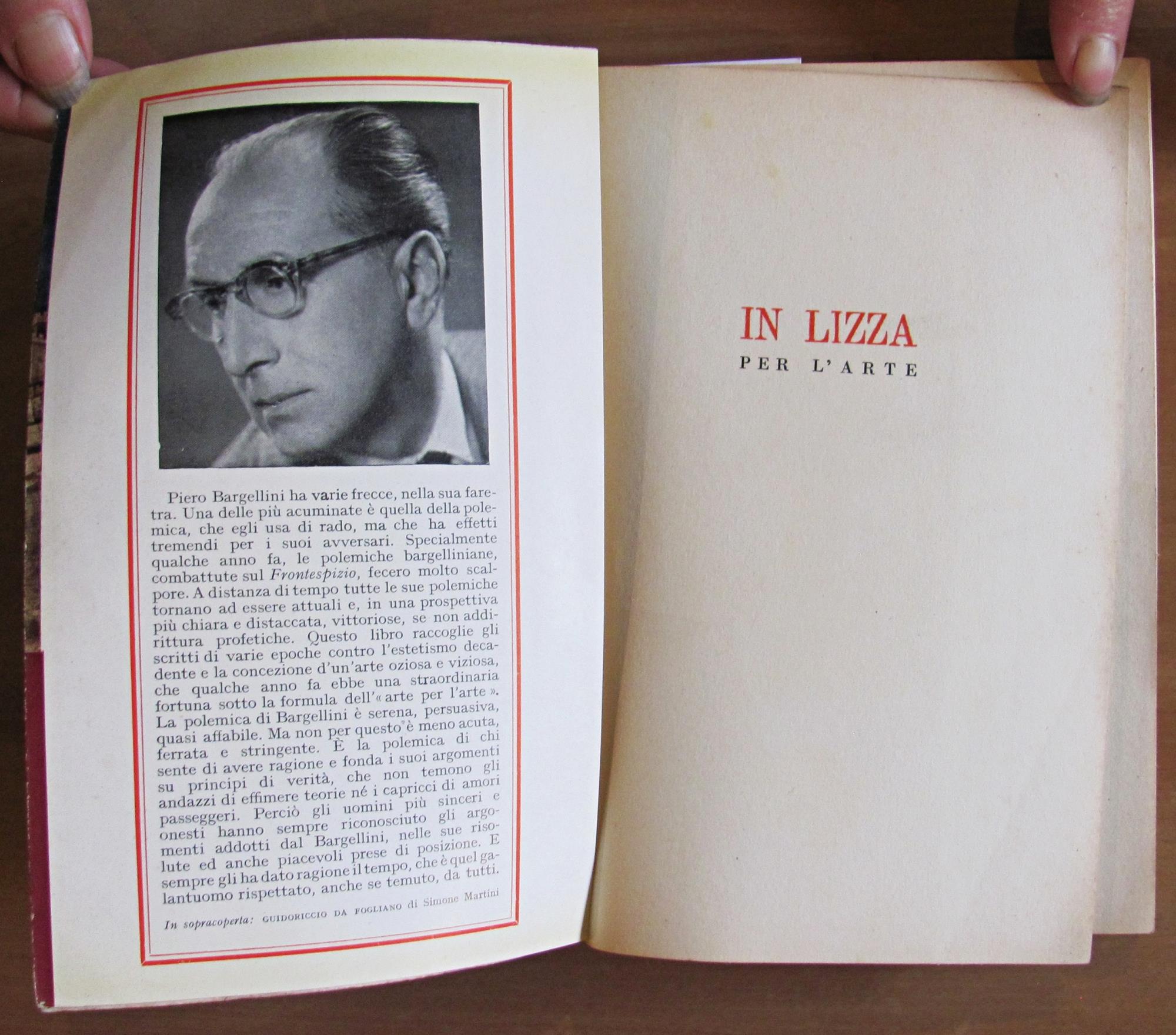 IN LIZZA PER L'ARTE, I ed. 1957 - Con Cedole editoriali