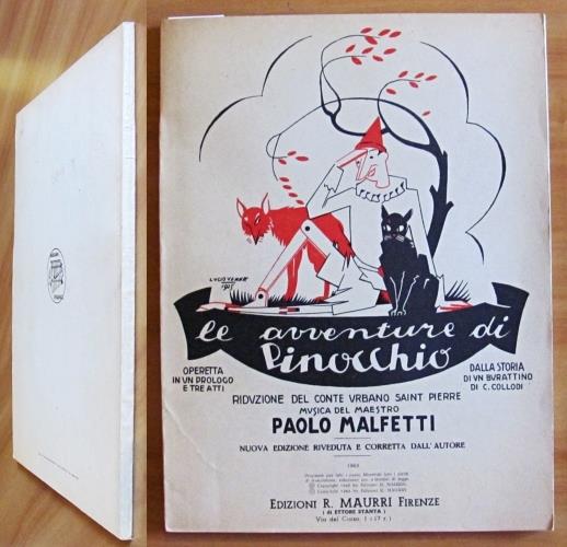 LE AVVENTURE DI PINOCCHIO - Operetta - Spartiti di MALFETTI - Carlo Collodi - copertina
