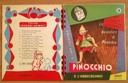 PINOCCHIO E L'ABBECEDARIO - Libro Giocattolo con Occhialini, 1963 - copertina