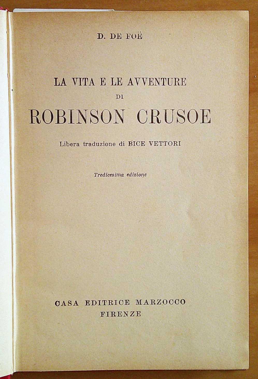 ROBINSON CRUSOE - Collana I Capolavori Stranieri per la Gioventù, 1951