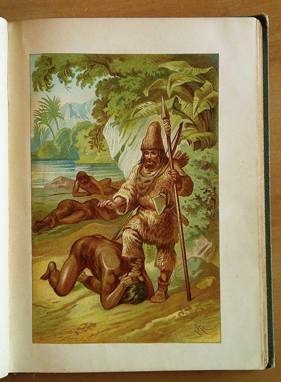ROBINSON KRUSOE, 1880 circa con 5 Cromolito