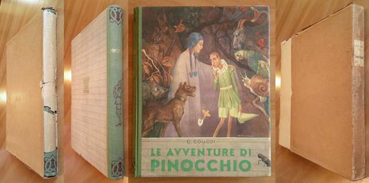 LE AVVENTURE DI PINOCCHIO, II ed. 1944 con Cofanetto e sovraccoperta - ill. GALIZZI - Carlo Collodi - copertina