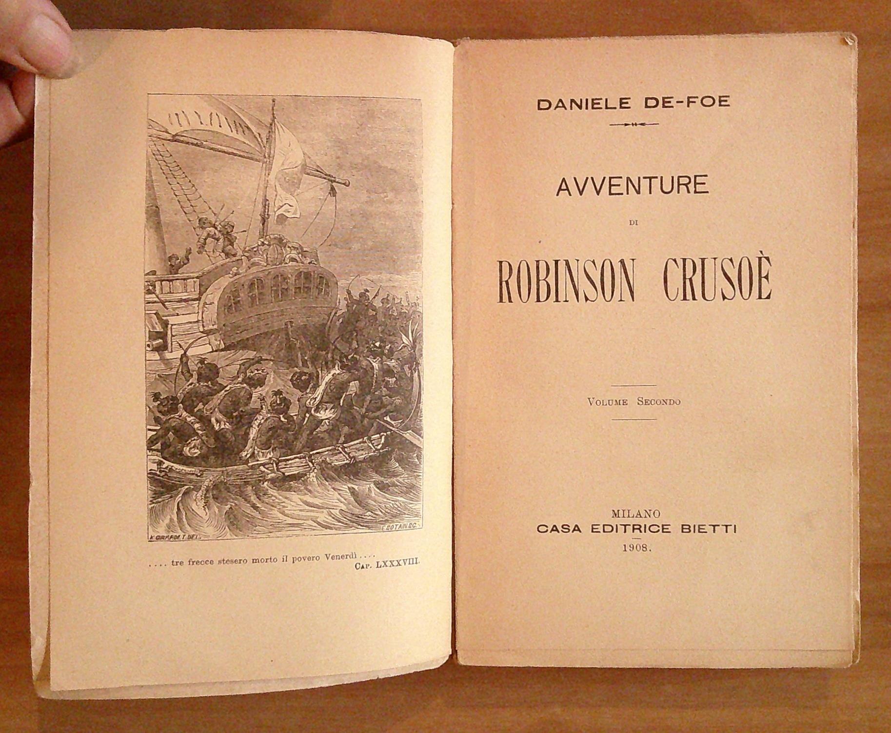 ROBINSON CRUSOE' - Volumi I e II Completo, 1898 e 1908