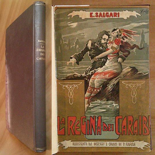 LA REGINA DEI CARAIBI, 1920 - ill. GAMBA - Emilio Salgari - copertina