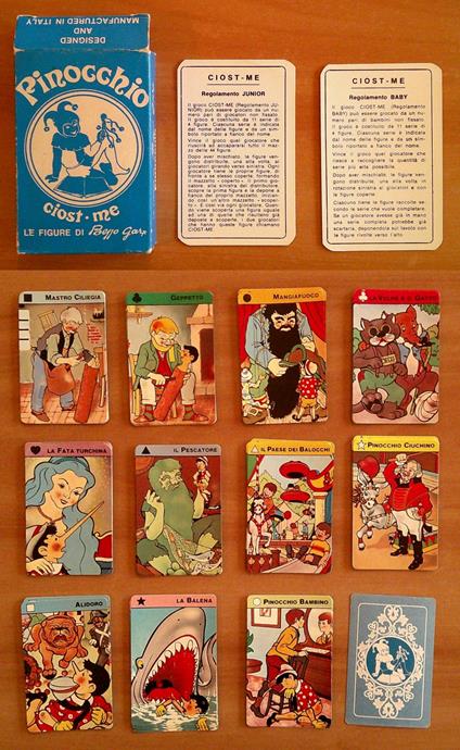 CARTE da Gioco PINOCCHIO CIOST ME Disegnate da BEPPO GAR, anni 70 - copertina