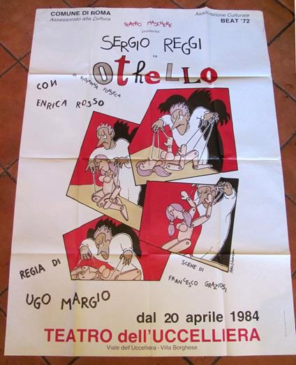 Mnifesto Originale OTHELLO - Teatro dell'Uccelliera, 1984 - Pablo Echaurren - copertina