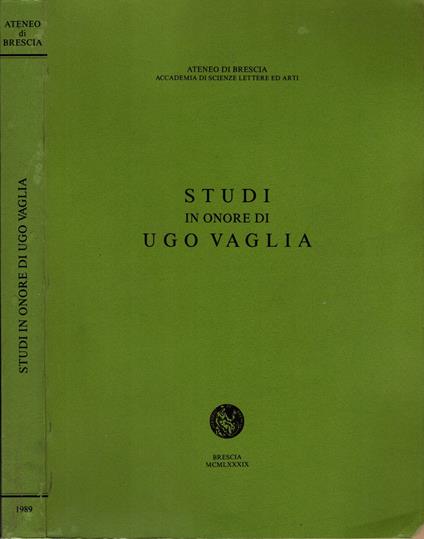 Studi in onore di Ugo Vaglia - copertina