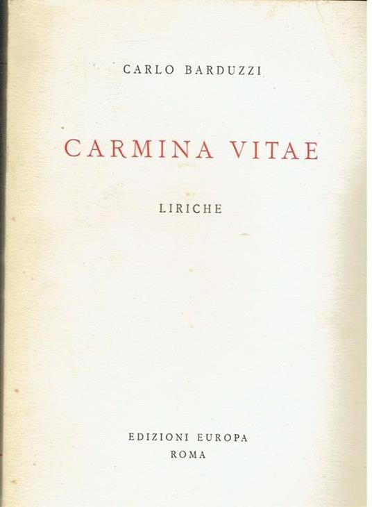 Carmina Vitae Liriche - copertina