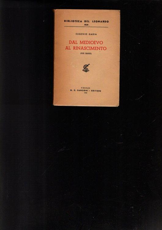 Dal Medioevo Al Rinascimento - copertina