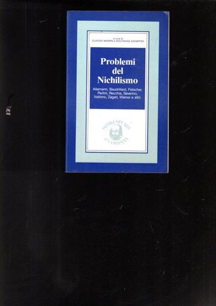 Problemi Del Nichilismo - copertina