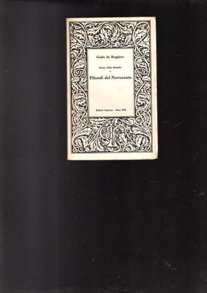 Filosofi Del Novecento - Guido De Ruggiero - copertina