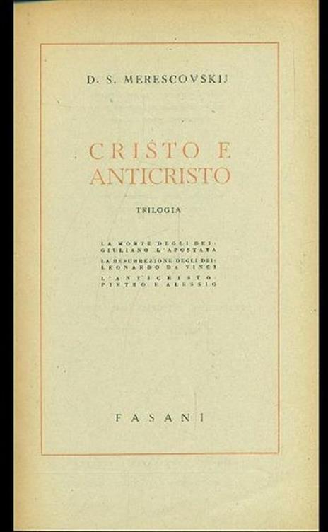 Cristo e anticristo - copertina