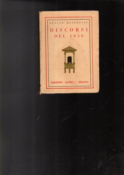 Discorsi del 1930 - Benito Mussolini - copertina