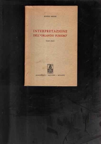Interpretazione Dell'Orlando Furioso - copertina