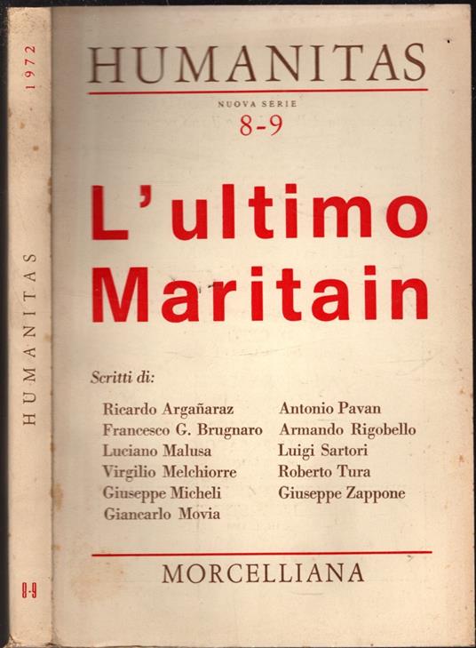 L' Ultimo Maritain Humanitas 8-9 - copertina
