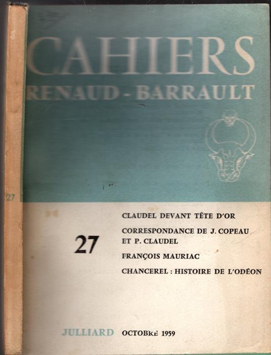 PAUL CLAUDEL DEVANT TETE D'OR - copertina