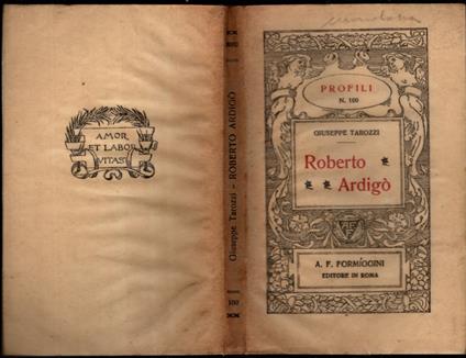 Roberto Ardigo' - Giuseppe Tarozzi - copertina