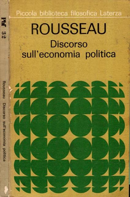 Rouseeau - Discorsi Sull'Economia Politica - Jean-Jacques Waltz - copertina