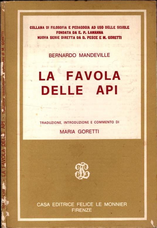 La Favola Delle Api - Bernard Mandeville - copertina