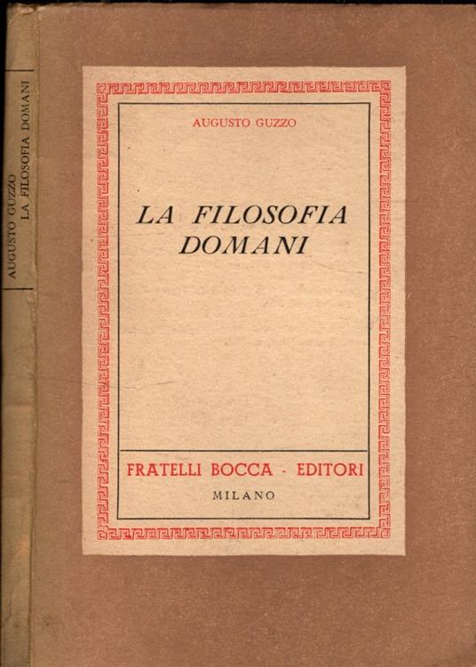 La Filosofia Domani - Augusto Guzzo - copertina