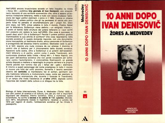 10 Anni Dopo Ivan Denisovic - Zores A. Medvedev,Zanco - copertina