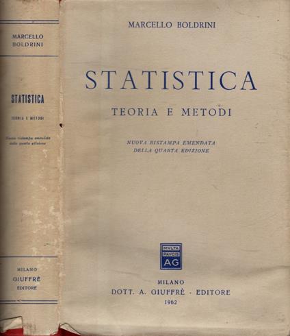 Statistica - teoria e metodi - Marcello Boldrini - copertina