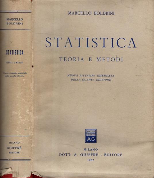 Statistica - teoria e metodi - Marcello Boldrini - copertina