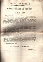 Diritti del Dazio Consumo sotto la giurisdizione dell'Intendenza di Brescia 1805