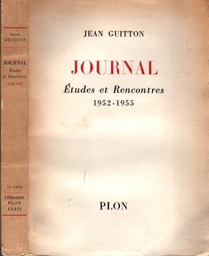 Journal - Etudes et Rencontres 1952-1955 * Guitton Jean - copertina