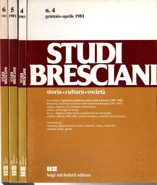 Studi Bresciani 1981 3 vol - copertina