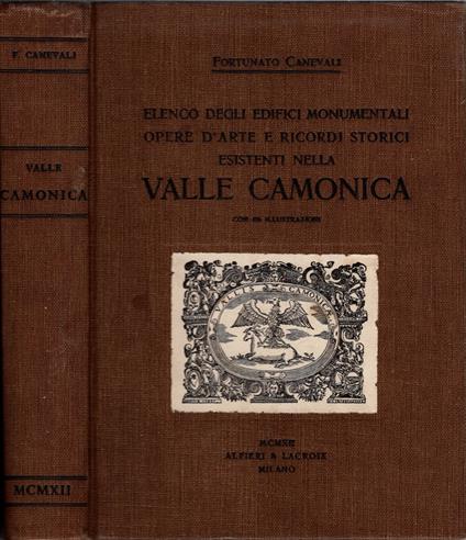 Elenco Degli Edifici Monumentali Opere D'arte e Ricordi Storici Valle Camonica * - copertina