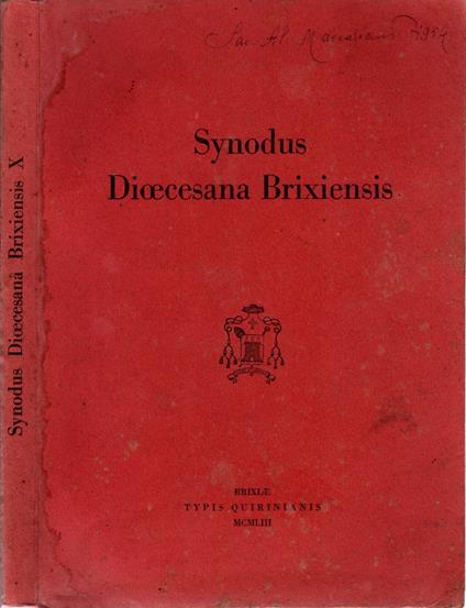 Synodus Dioecesana Brixiensis - copertina