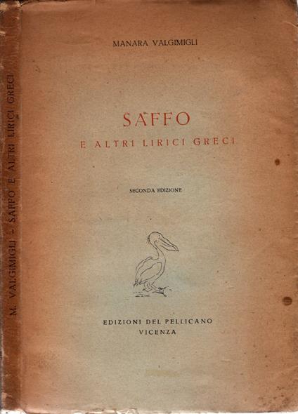 Saffo e altri lirici greci - Manara Valgimigli - Manara Valgimigli - copertina