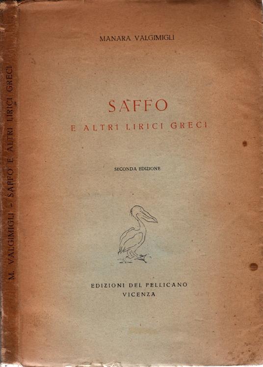 Saffo e altri lirici greci - Manara Valgimigli - Manara Valgimigli - copertina