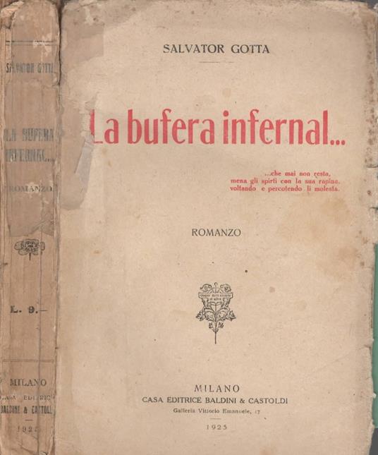 La bufera infernal.. di Salvator Gotta - copertina
