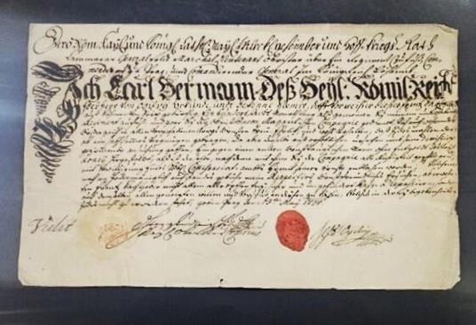 Documento militare del 1734 Hermann Carl von Ogilvy - copertina