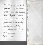 Lettera autografa di Riccardo Licata del 1966 con brochure della mostra